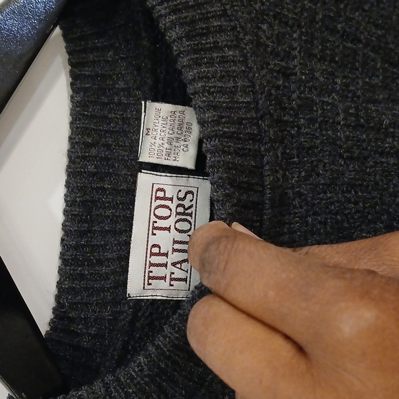 TIP TOP TAILORS Mens Heavy Knit Sweater in Grey - Picture 4 of 6